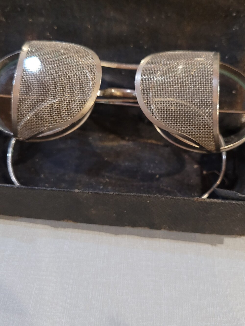 Vintage Bausch & Lomb Industrial Safety Glasses From 1940s Silver Metal Frames